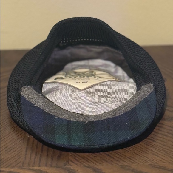 Autocap Newsboy Cap Cabbie Hat Golf Black Green Blue Tartan Pom Made In Scotland - Picture 5 of 6